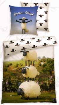 Bettwäsche Shaun das Schaf - 135 x 200 cm + 80 x 80 cm - Baumwolle - Renforcé